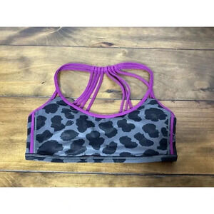 Lululemon Lighten Up Bra Size 6 Cherry Cheetah Regal Plum